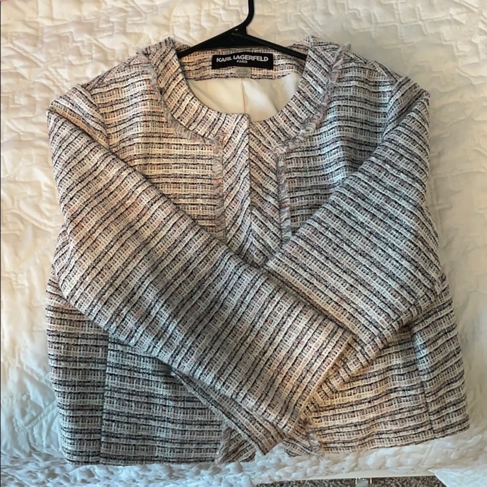 Never worn Karl Lagerfeld crop tweed jacket S